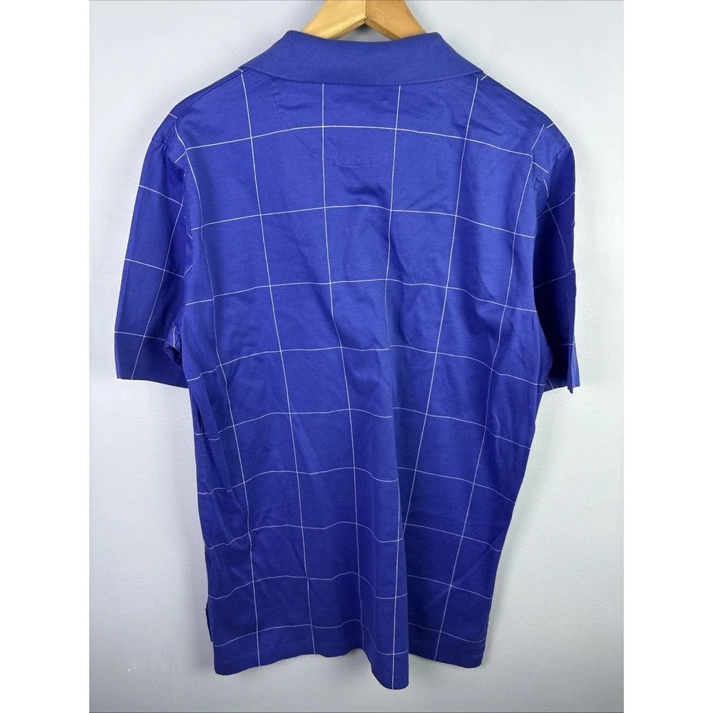 Polo Ralph Lauren Golf Vtg Golf Polo Shirt Mens Size M‎ Navy Pattern Window Pane